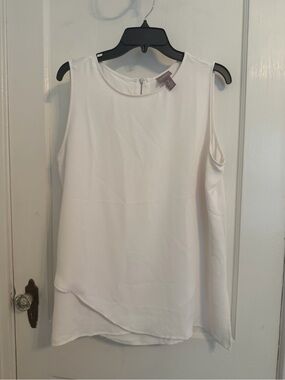 Chico’s Women’s Sleeveless Layered Shell Top - White